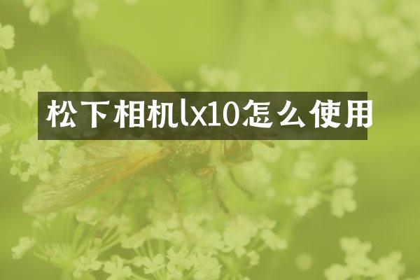 松下相机lx10怎么使用