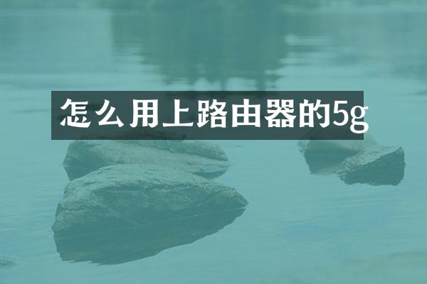 怎么用上路由器的5g