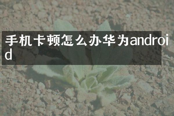 手机卡顿怎么办华为android