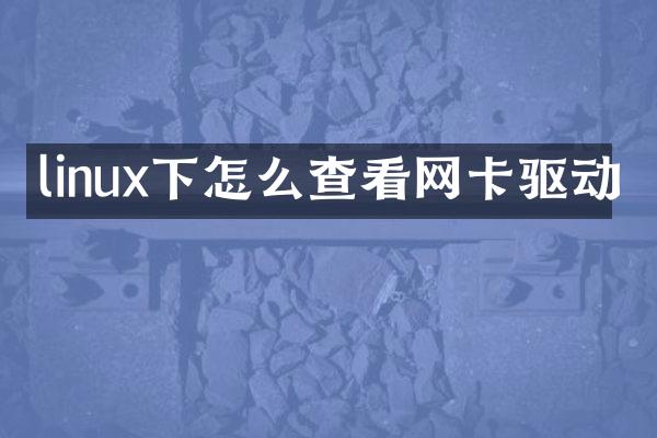 linux下怎么查看网卡驱动