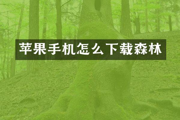 苹果手机怎么下载森林