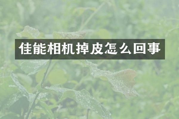 佳能相机掉皮怎么回事