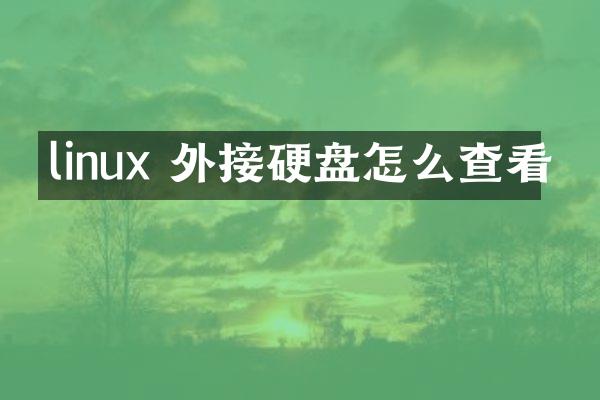 linux 外接硬盘怎么查看