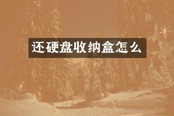 还硬盘收纳盒怎么