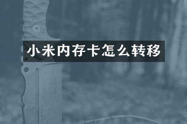 小米内存卡怎么转移