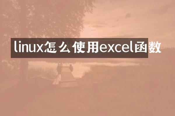 linux怎么使用excel函数