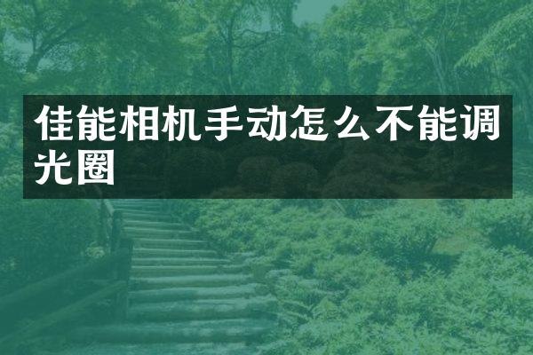 佳能相机手动怎么不能调光圈