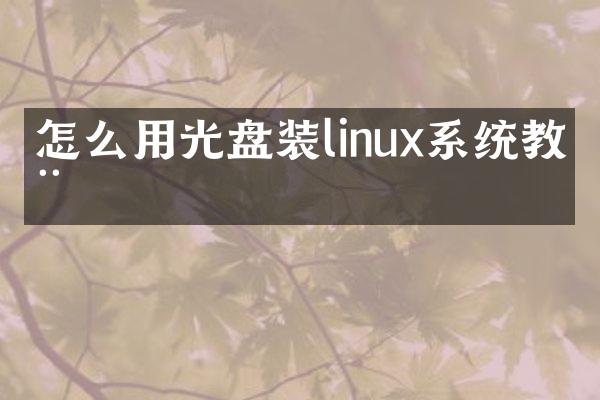 怎么用光盘装linux系统教程