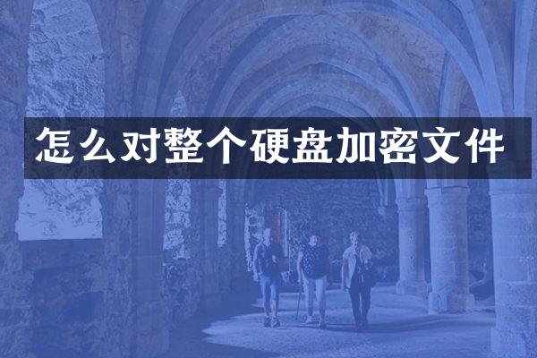 怎么对整个硬盘加密文件