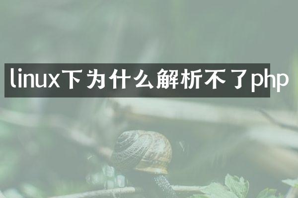 linux下为什么解析不了php