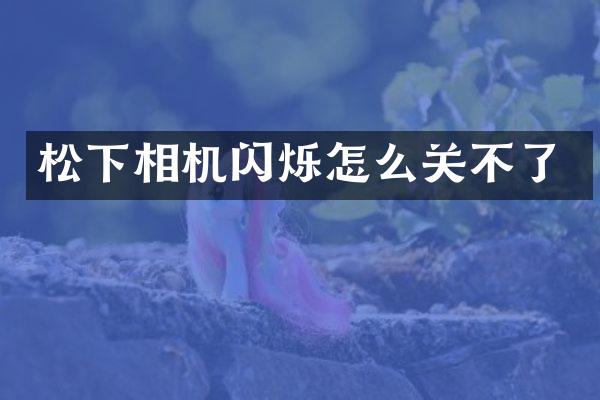 松下相机闪烁怎么关不了