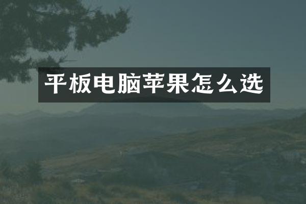平板电脑苹果怎么选
