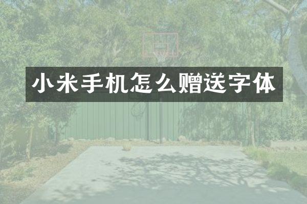 小米手机怎么赠送字体