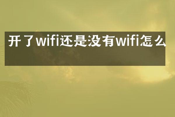 开了wifi还是没有wifi怎么办