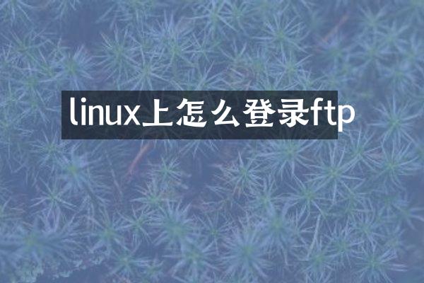 linux上怎么登录ftp