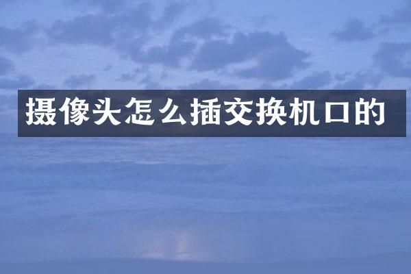 摄像头怎么插交换机口的