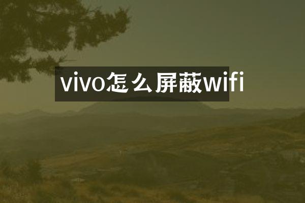 vivo怎么屏蔽wifi