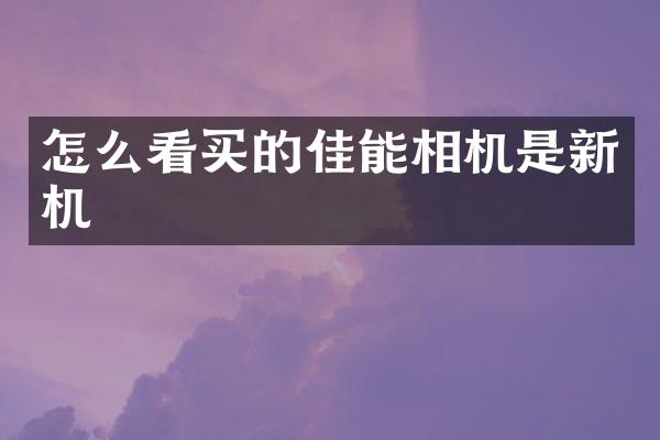 怎么看买的佳能相机是新机