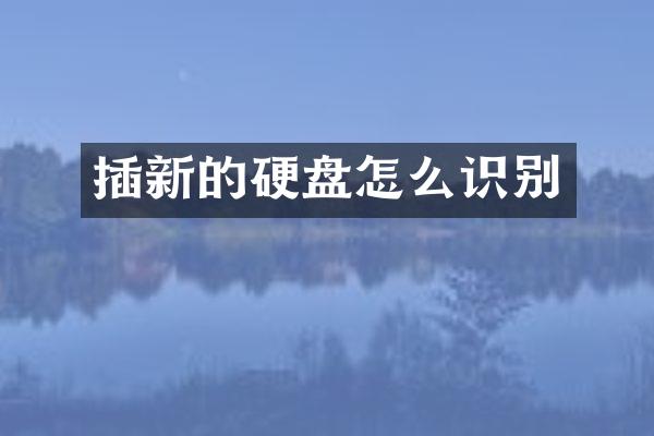 插新的硬盘怎么识别