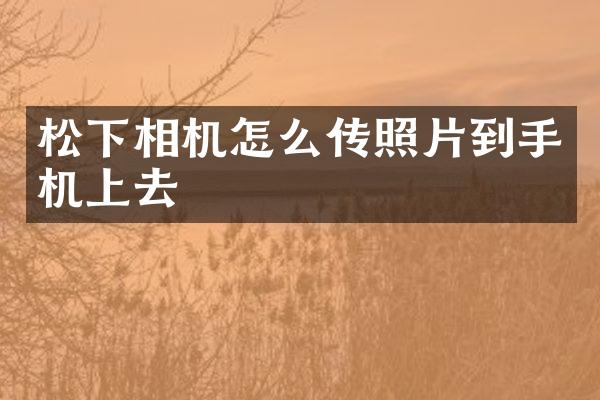松下相机怎么传照片到手机上去