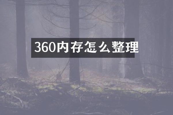 360内存怎么整理