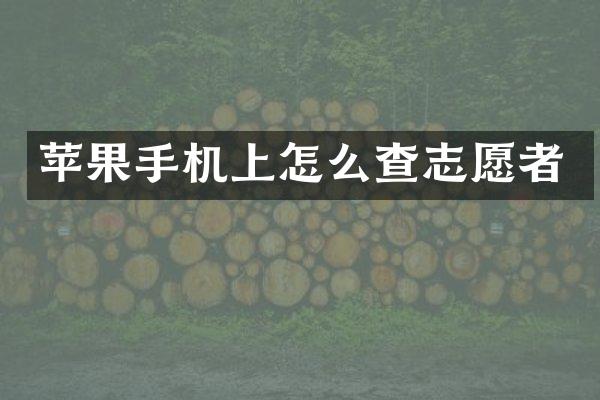 苹果手机上怎么查志愿者