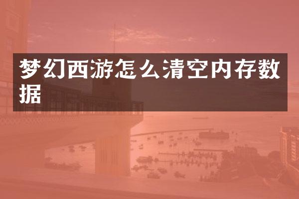 梦幻西游怎么清空内存数据