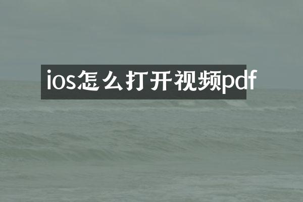 ios怎么打开视频pdf