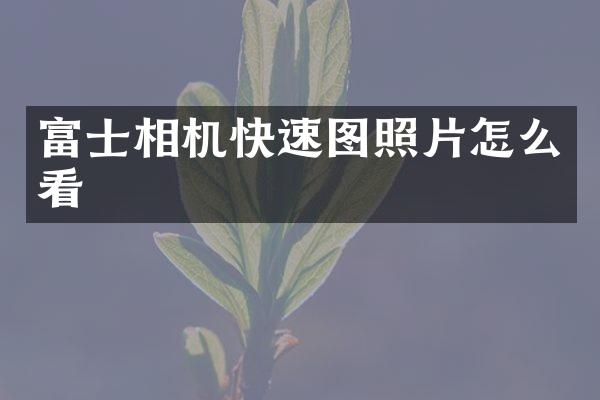 富士相机快速图照片怎么看