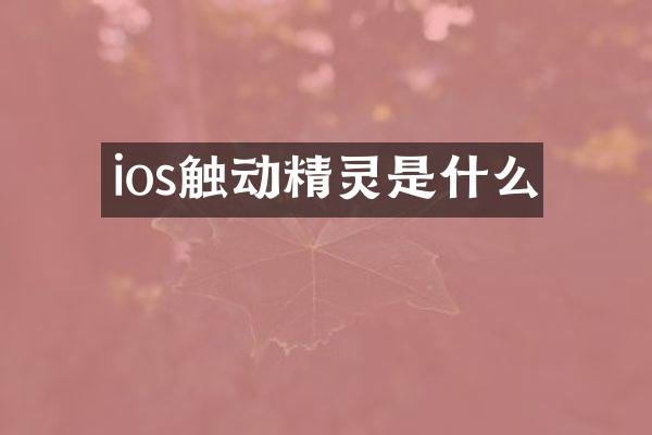 ios触动精灵是什么