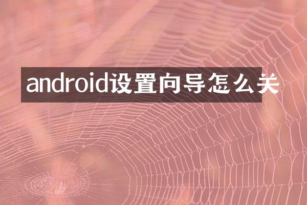 android设置向导怎么关