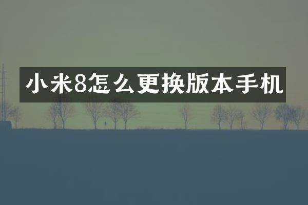 小米8怎么更换版本手机