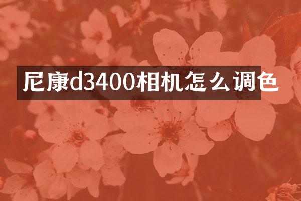 尼康d3400相机怎么调色