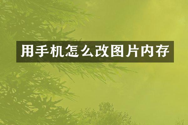 用手机怎么改图片内存