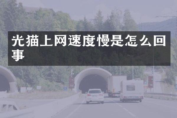 光猫上网速度慢是怎么回事