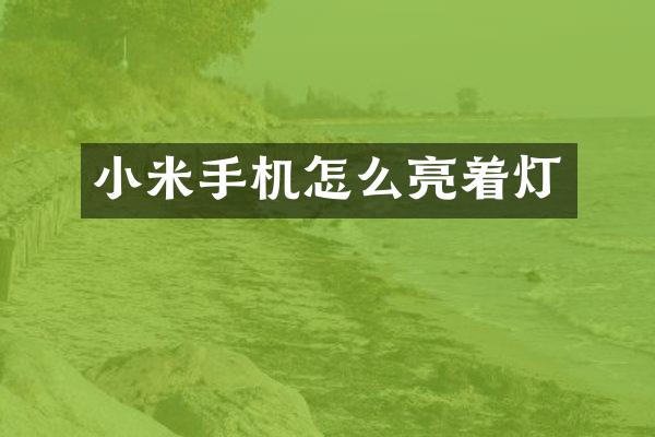 小米手机怎么亮着灯