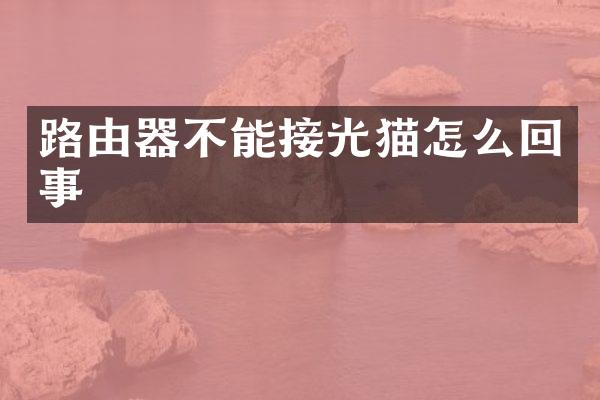 路由器不能接光猫怎么回事