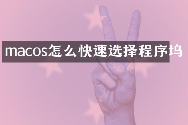 macos怎么快速选择程序坞