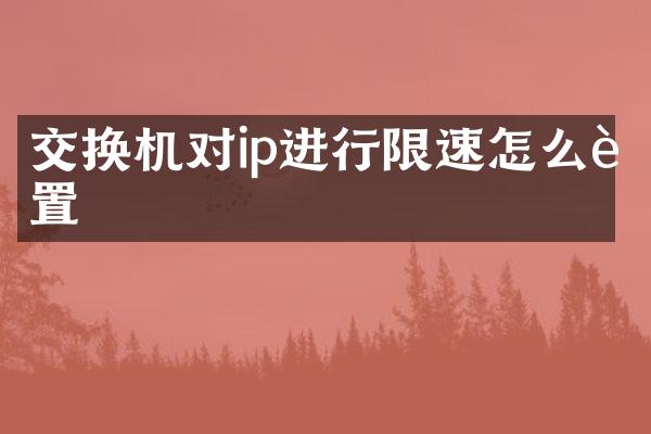交换机对ip进行限速怎么设置
