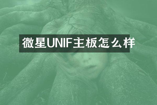 微星UNIF主板怎么样