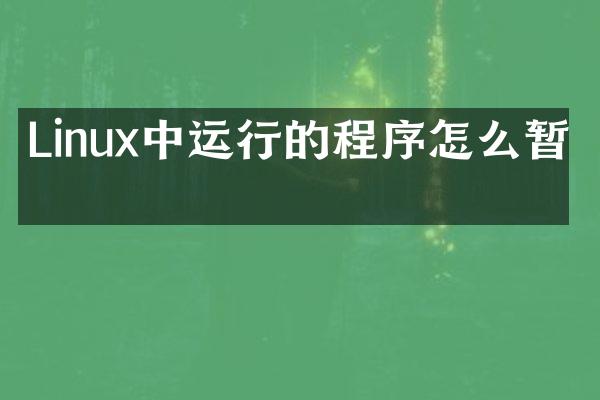 Linux中运行的程序怎么暂停