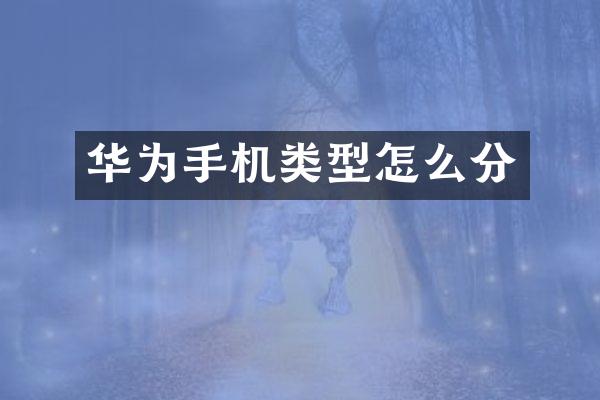 华为手机类型怎么分