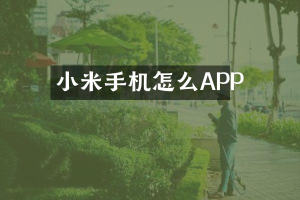 小米手机怎么APP