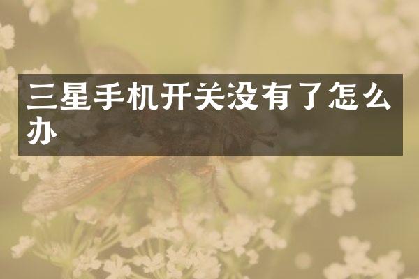 三星手机开关没有了怎么办