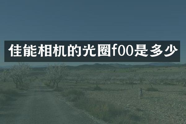 佳能相机的光圈f00是多少