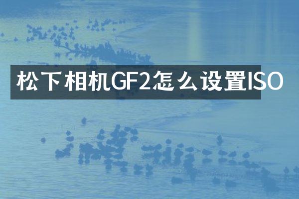 松下相机GF2怎么设置ISO