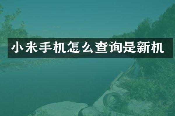小米手机怎么查询是新机