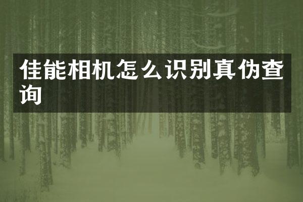 佳能相机怎么识别真伪查询