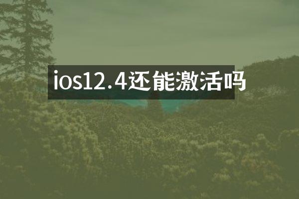 ios12.4还能激活吗
