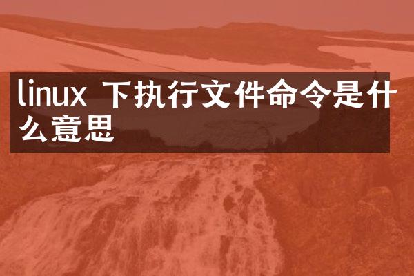 linux 下执行文件命令是什么意思
